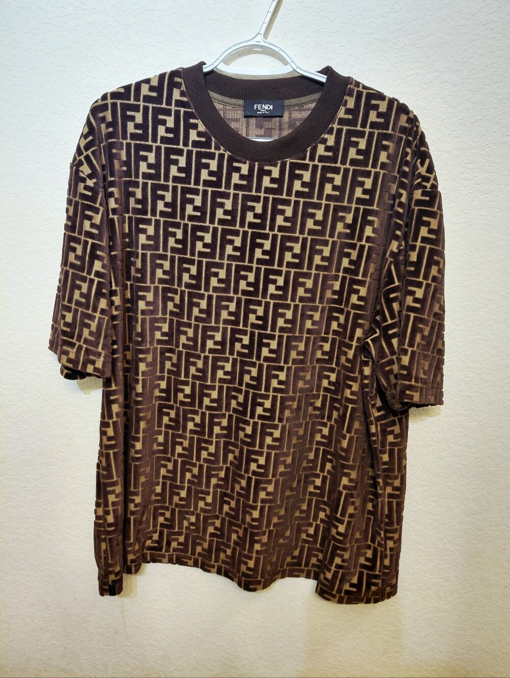 Fendi Brown/Tan FF Monogram Short-Sleeve Crewneck TShirt XL